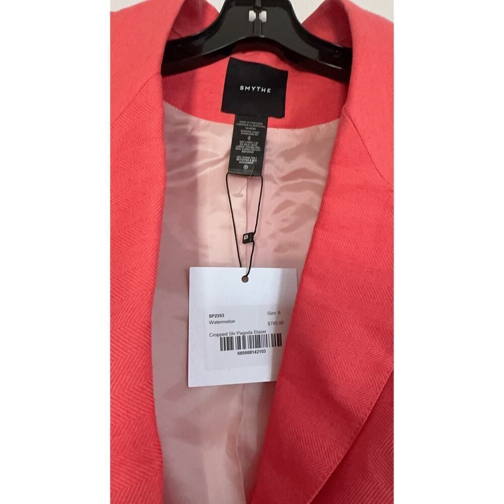 Smythe Cropped Slv Pagoda Blazer in Watermelon Small (US6) - Picture 9 of 11